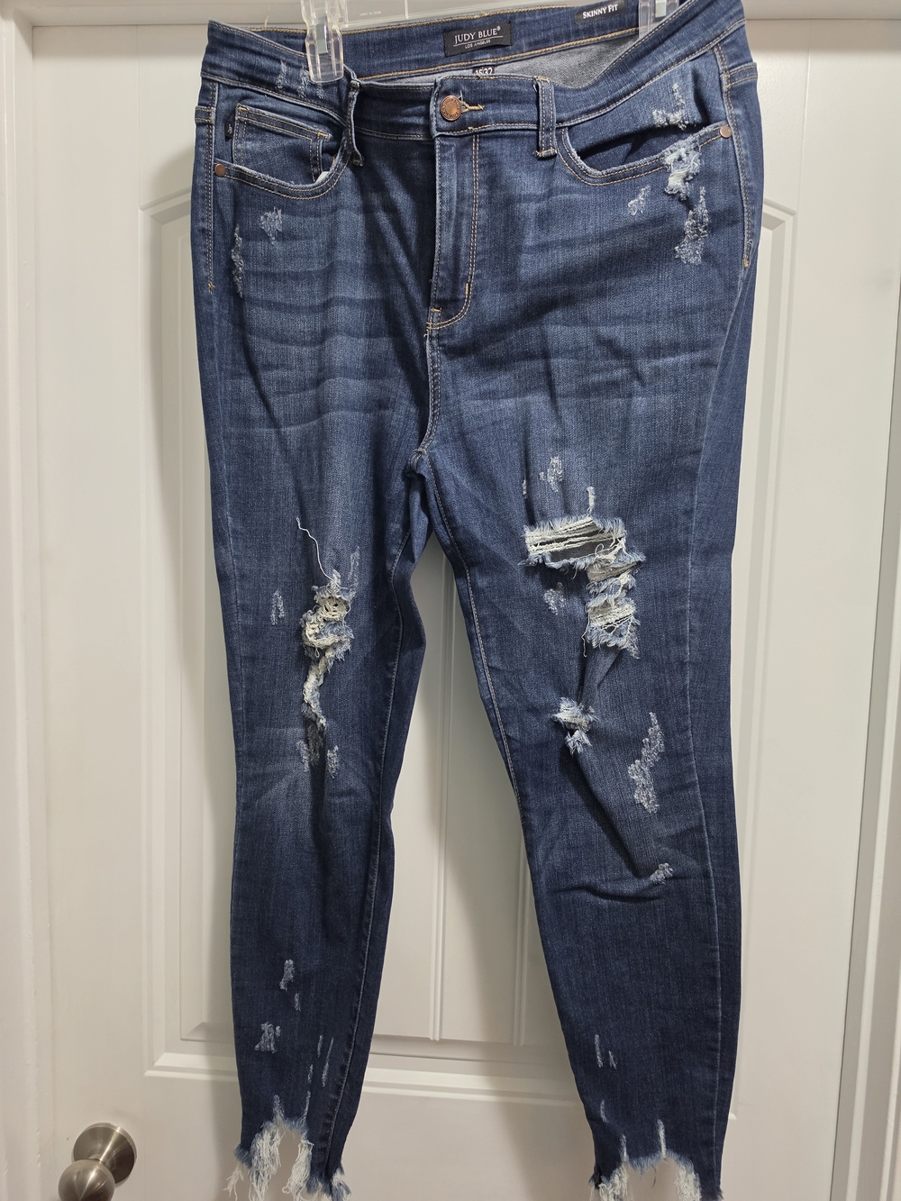 Judy Blue Dark Blue Distressed Skinny Jeans